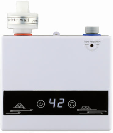 5.5 kW instant water heater with a digital temperature display